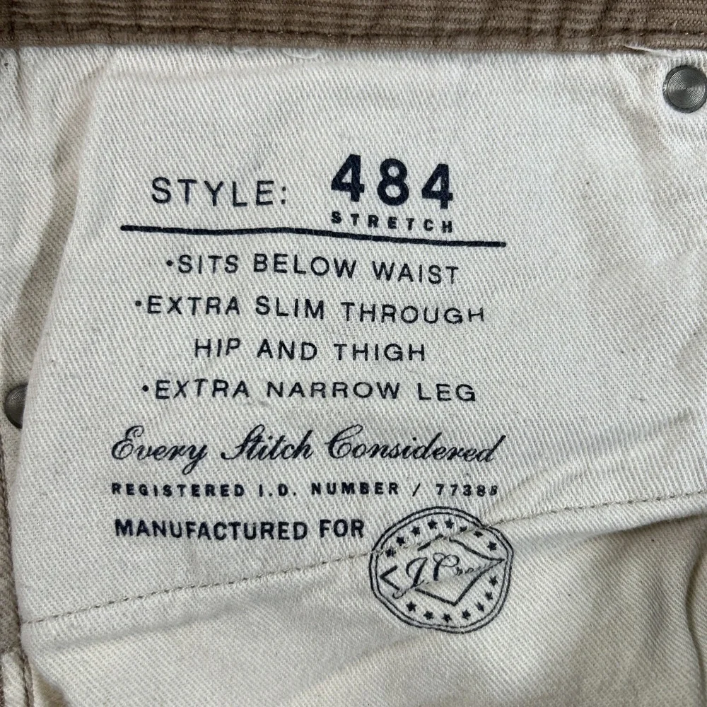 J.Crew Pants Men's 36x32 (36x31) Brown 484 Stretch Corduroy Classic Casual